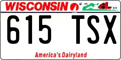 WI license plate 615TSX