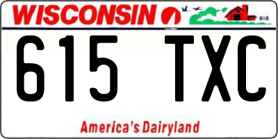 WI license plate 615TXC