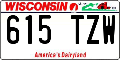 WI license plate 615TZW