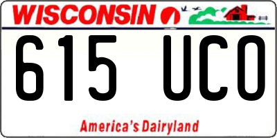 WI license plate 615UCO