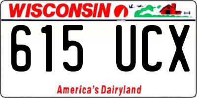 WI license plate 615UCX