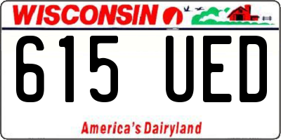 WI license plate 615UED