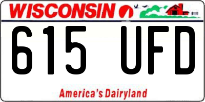 WI license plate 615UFD