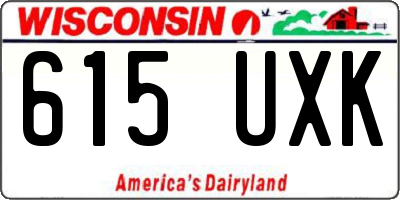 WI license plate 615UXK