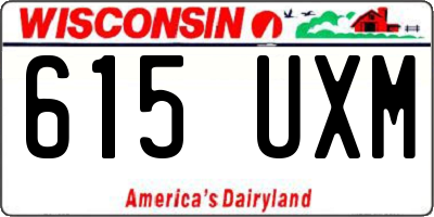 WI license plate 615UXM