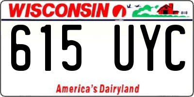 WI license plate 615UYC