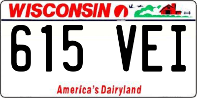 WI license plate 615VEI