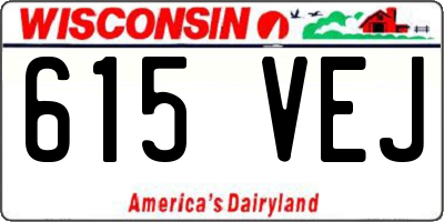 WI license plate 615VEJ