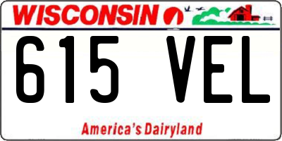 WI license plate 615VEL