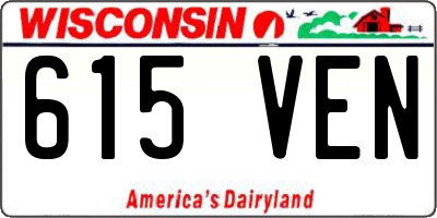 WI license plate 615VEN