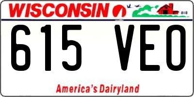 WI license plate 615VEO