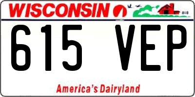 WI license plate 615VEP