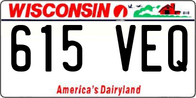 WI license plate 615VEQ