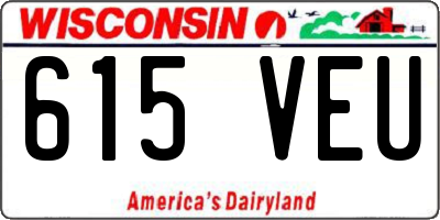 WI license plate 615VEU