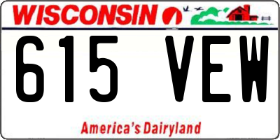 WI license plate 615VEW