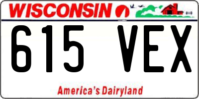 WI license plate 615VEX