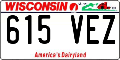 WI license plate 615VEZ