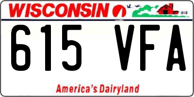WI license plate 615VFA