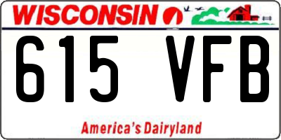 WI license plate 615VFB