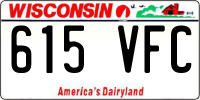 WI license plate 615VFC