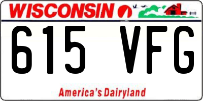 WI license plate 615VFG