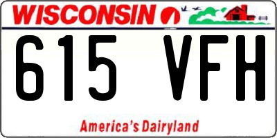 WI license plate 615VFH