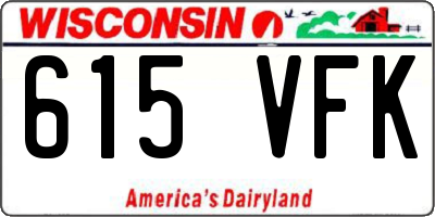WI license plate 615VFK