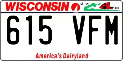 WI license plate 615VFM
