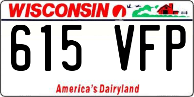 WI license plate 615VFP