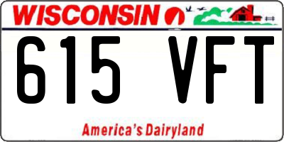 WI license plate 615VFT