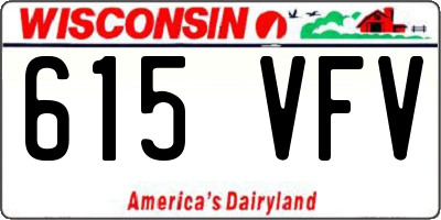 WI license plate 615VFV