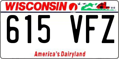 WI license plate 615VFZ