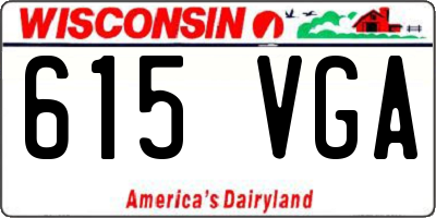 WI license plate 615VGA