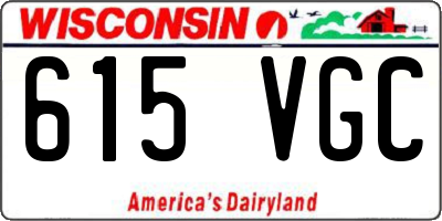 WI license plate 615VGC
