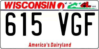 WI license plate 615VGF