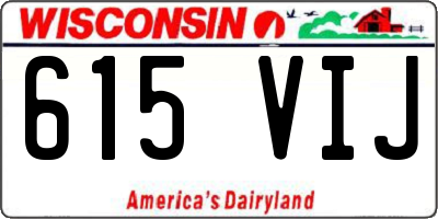 WI license plate 615VIJ