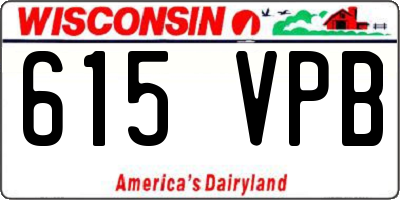 WI license plate 615VPB