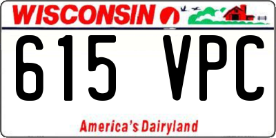 WI license plate 615VPC