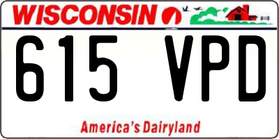 WI license plate 615VPD