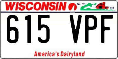 WI license plate 615VPF