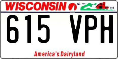 WI license plate 615VPH