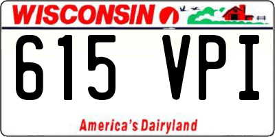 WI license plate 615VPI