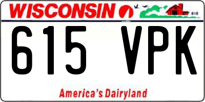 WI license plate 615VPK