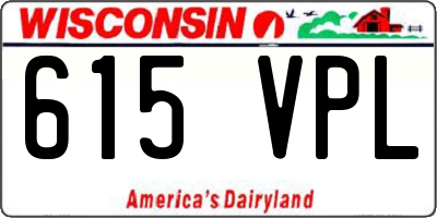 WI license plate 615VPL