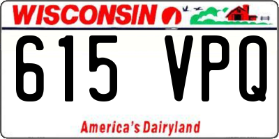 WI license plate 615VPQ