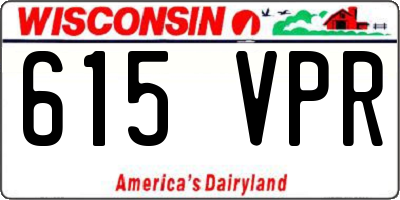 WI license plate 615VPR