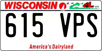 WI license plate 615VPS