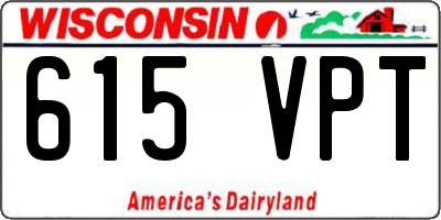WI license plate 615VPT
