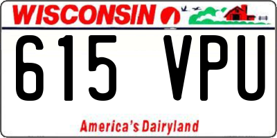 WI license plate 615VPU