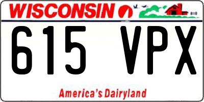 WI license plate 615VPX